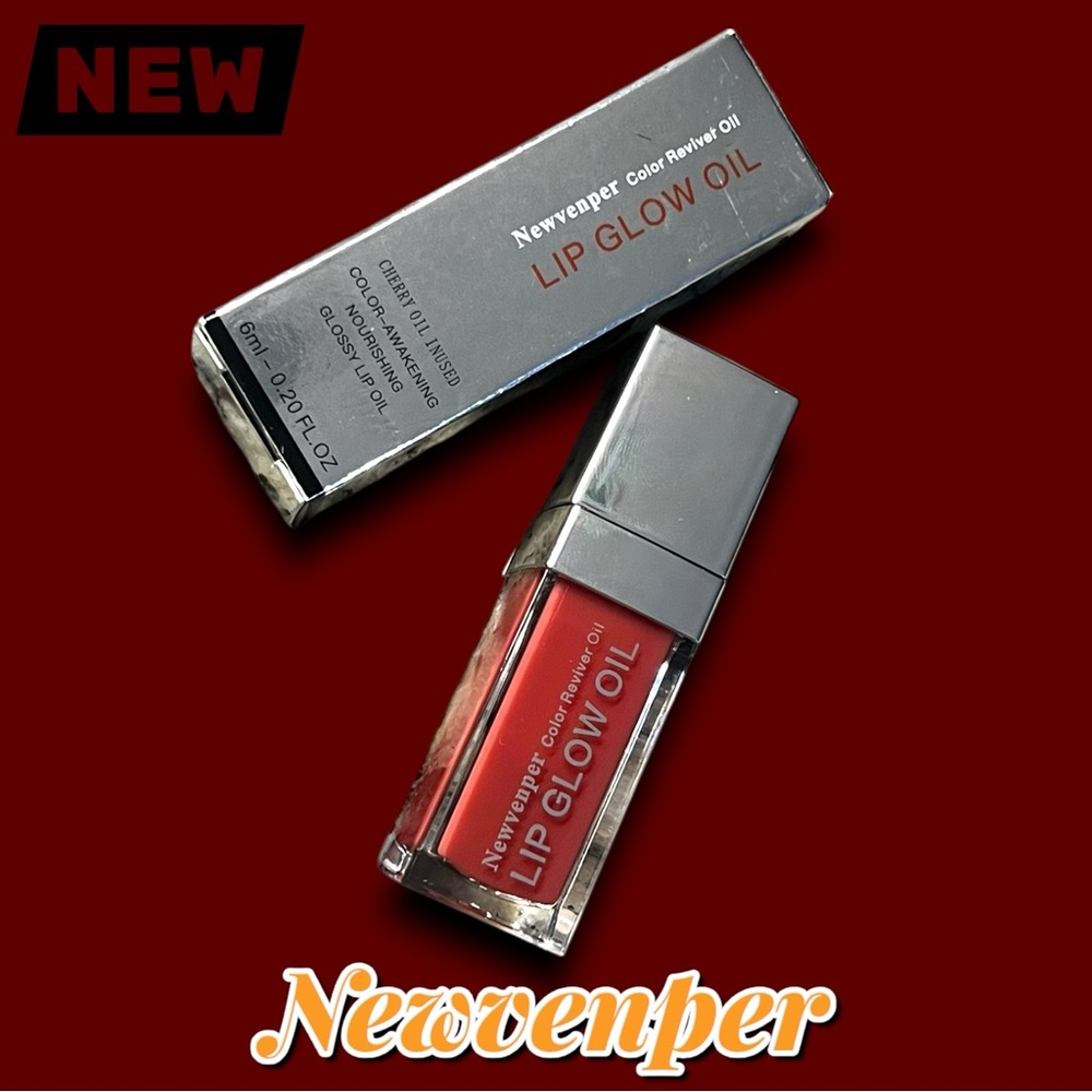 💝 New Newvenper Lip Glow Oil – 002 Coral Awakening | 0.2 fl oz Glossy Lip Oil